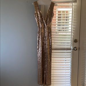 Rose gold Sequin jumpsuit.